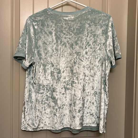 A New Day Mint Green Crushed Velvet T-shirt - Picture 2 of 5
